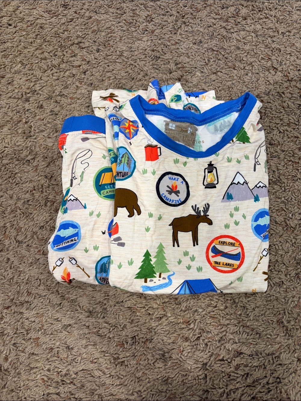 Little Sleepies Kids Camping Print - Long Sleeve Top + Pants